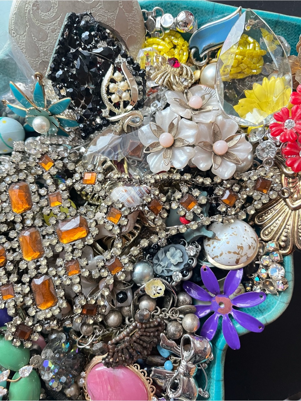Vintage Junk Jewelry Parts Take-Out Boxes